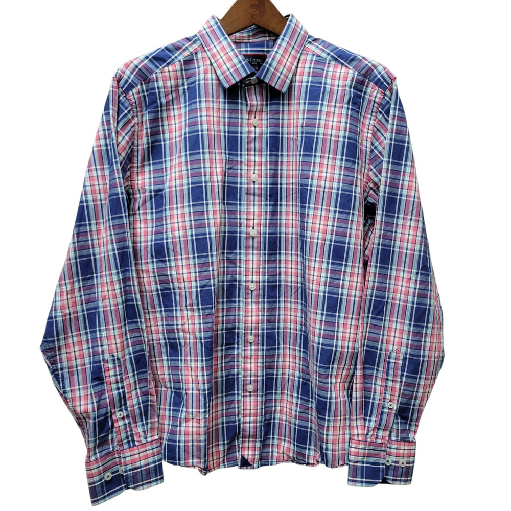UNTUCKiT Torrey Ridge Men's Long-Sleeves Button-Up Plaid Shirt Size Large...